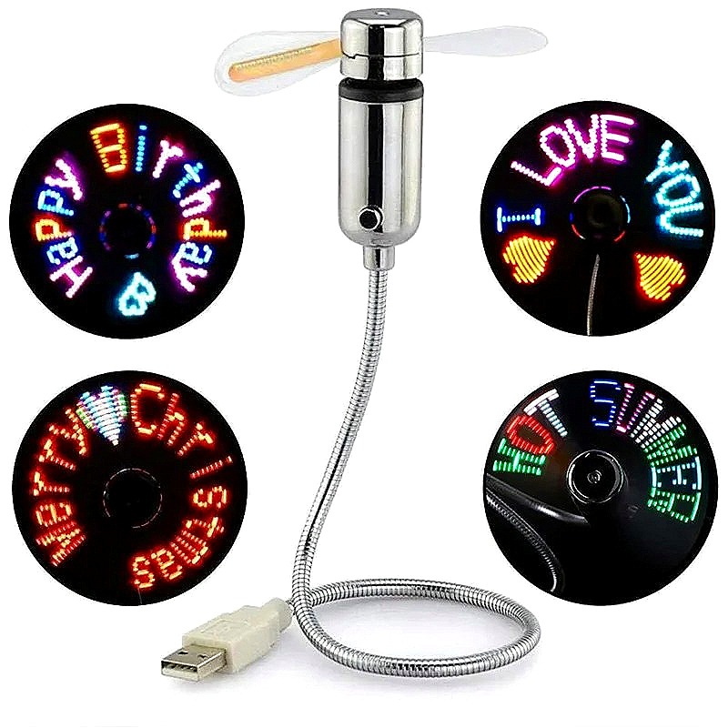 Electronics And Gadgets Ce - Ventilador LED USB Portátil con Mensajes,