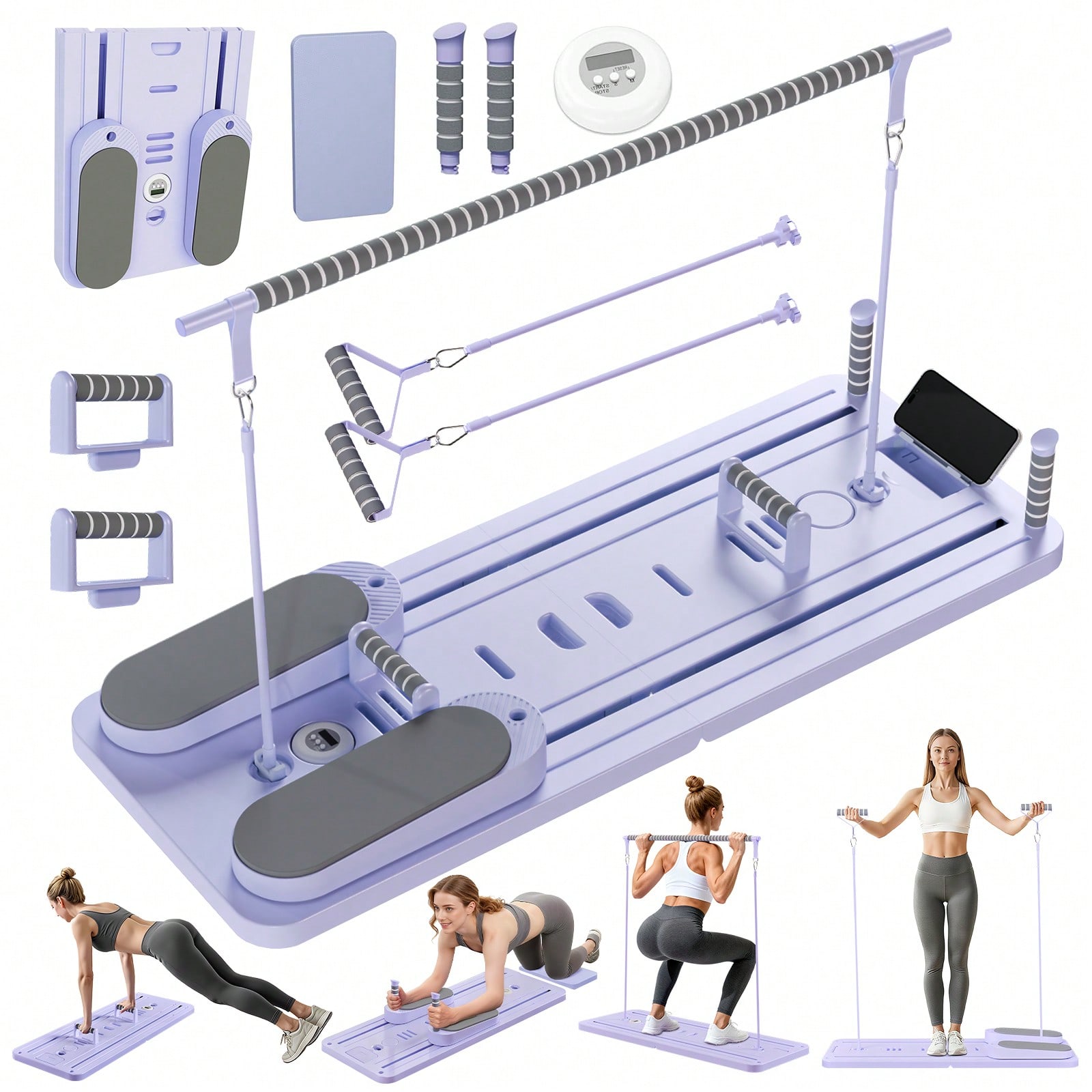 Phone Holder - Reformer de Pilates con Barra, Tabla